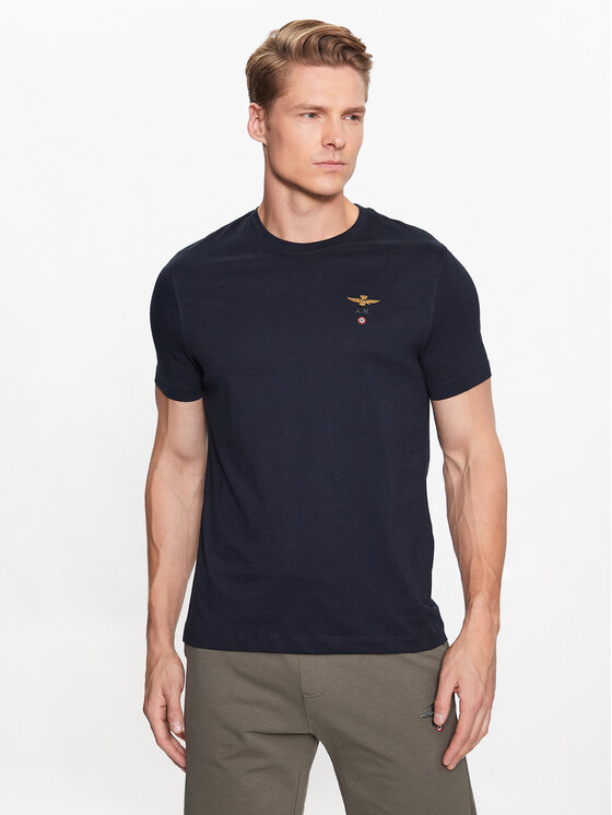 Aeronautica Militare Тишърт 251TS1580J372 Тъмносин Regular Fit за Мъже цена