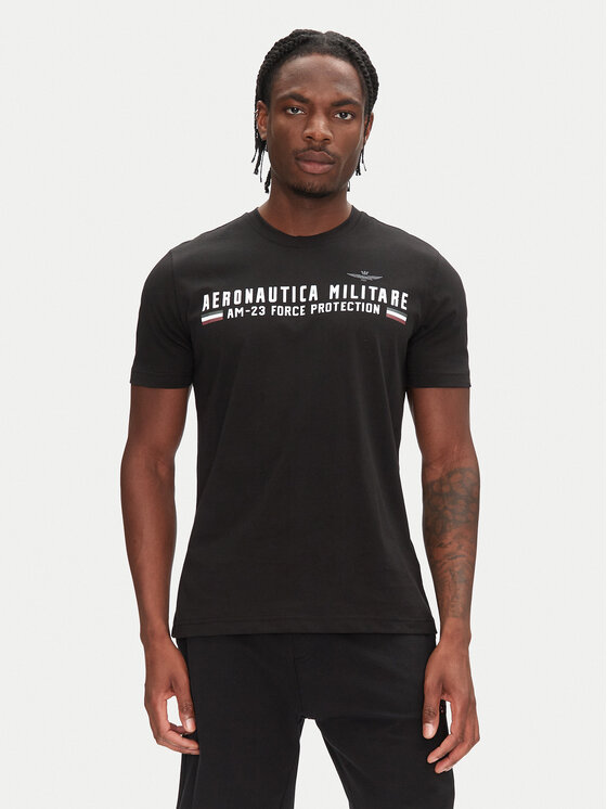 Aeronautica Militare Тишърт 251TS1942J538 Черен Regular Fit за Мъже цена