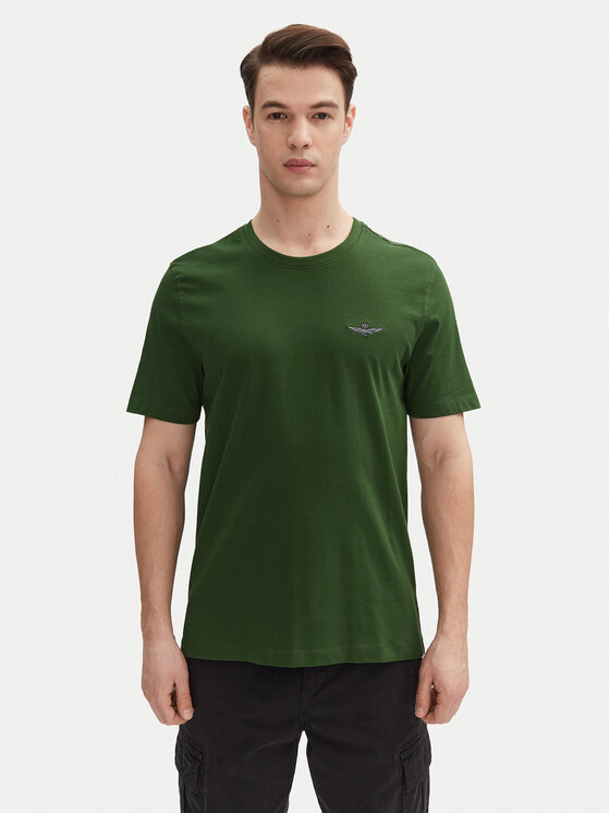 Aeronautica Militare Тишърт 251TS2376J592 Зелен Regular Fit за Мъже цена