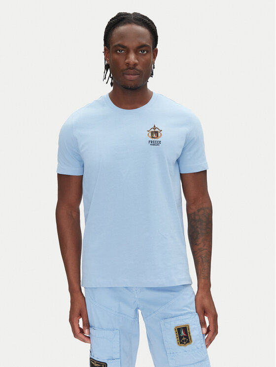 Aeronautica Militare Тишърт 251TS2391J592 Светлосиньо Regular Fit за Мъже цена