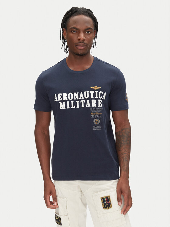 Aeronautica Militare Тишърт 251TS2401J592 Тъмносин Regular Fit за Мъже цена