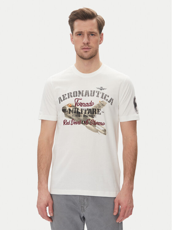 Aeronautica Militare Тишърт 251TS2406J641 Бял Regular Fit за Мъже цена