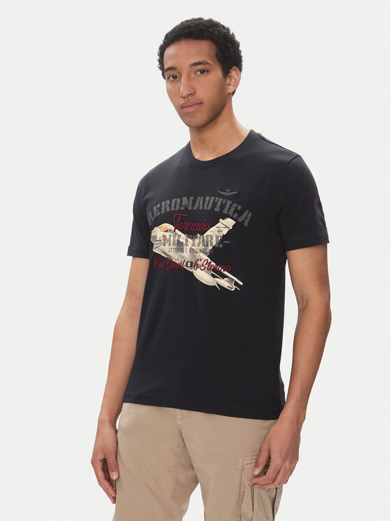 Aeronautica Militare Тишърт 251TS2406J641 Тъмносин Regular Fit за Мъже цена