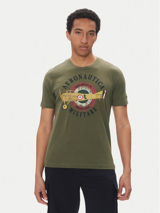 Aeronautica Militare Тишърт 251TS2414J641 Каки Regular Fit за Мъже цена