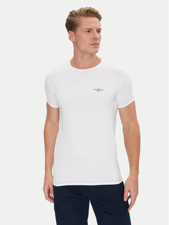 Aeronautica Militare Тишърт AM1UTI003 Бял Regular Fit за Мъже цена