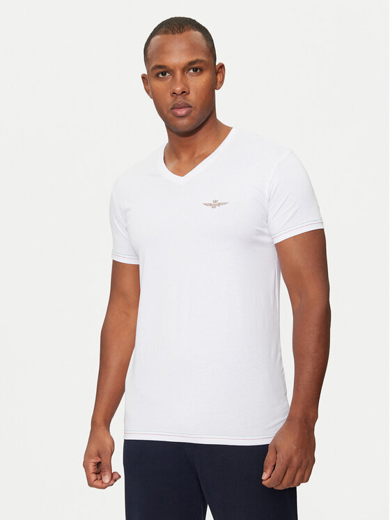 Aeronautica Militare Тишърт AM1UTI004 Бял Slim Fit за Мъже цена