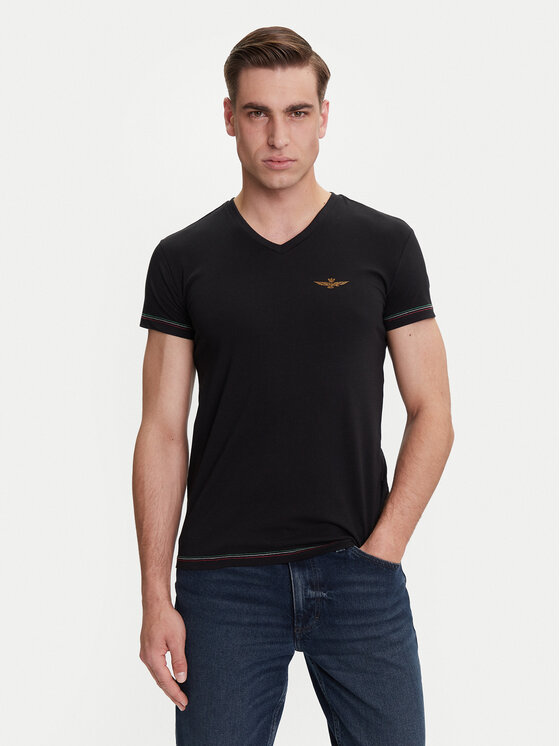 Aeronautica Militare Тишърт AM1UTI004 Черен Regular Fit за Мъже цена