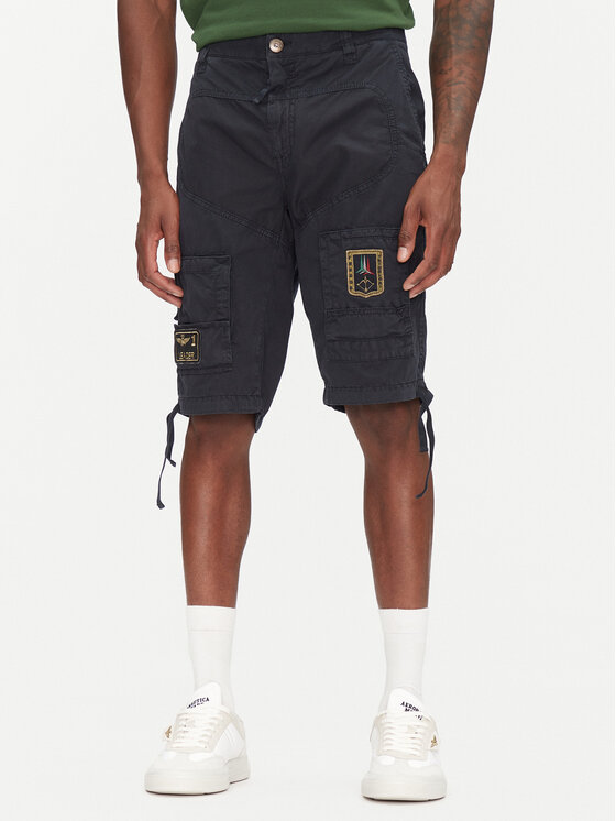 Aeronautica Militare Шорти от плат 251BE041CT1122 Тъмносин Regular Fit за Мъже цена