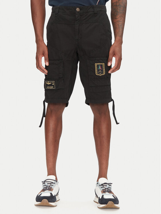 Aeronautica Militare Шорти от плат 251BE041CT1122 Черен Regular Fit за Мъже цена