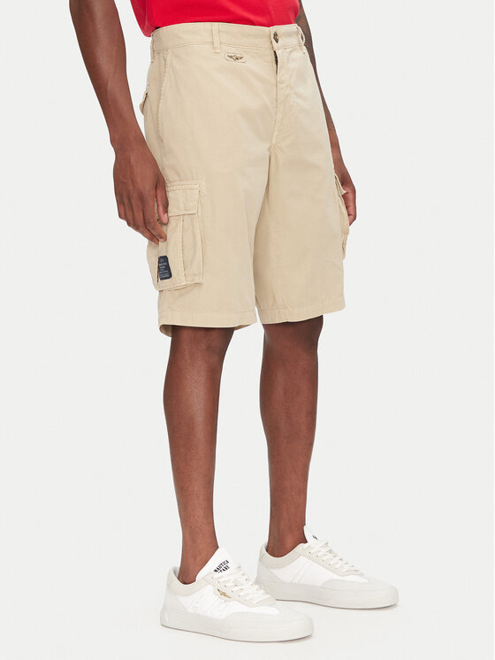 Aeronautica Militare Шорти от плат 251BE066CT1122 Бежов Regular Fit за Мъже цена
