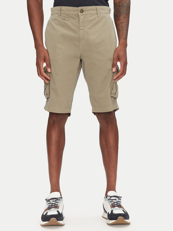 Aeronautica Militare Шорти от плат 251BE066CT1122 Каки Regular Fit за Мъже цена