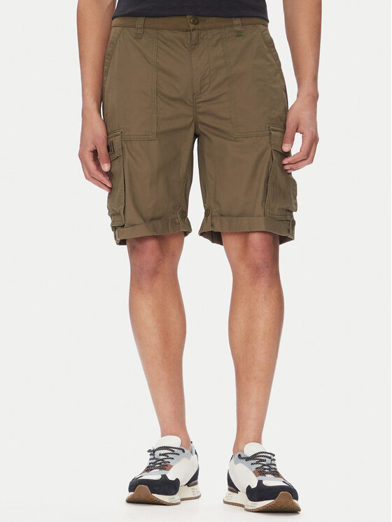 Aeronautica Militare Шорти от плат 251BE250CT3501 Каки Regular Fit за Мъже цена