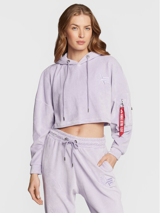 Alpha Industries Суитшърт 108041 Виолетов Oversize за Жени цена