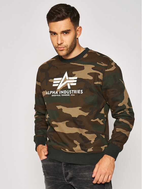 Alpha Industries Суитшърт Basic 178302C Зелен Regular Fit за Мъже цена