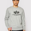 Alpha Industries Суитшърт Basic Sweater 178302 Сив Regular Fit за Мъже цена