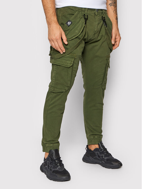 Alpha Industries Текстилни панталони Utility 128202 Зелен Slim Fit за Мъже цена