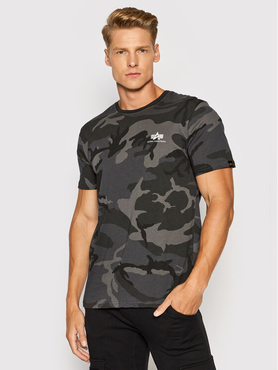 Alpha Industries Тишърт Backprint T Camo 128507C Черен Regular Fit за Мъже цена