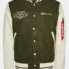 Alpha Industries Яке бомбър Varsity Air Force 138107 Зелен Regular Fit за Мъже цена