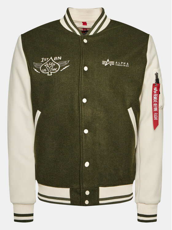 Alpha Industries Яке бомбър Varsity Air Force 138107 Зелен Regular Fit за Мъже цена