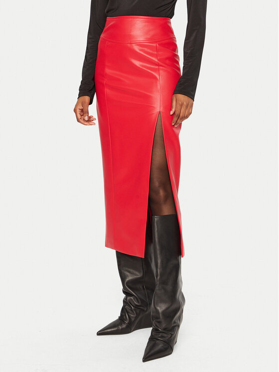 BARDOT Кожена пола 58855SB3 Червен Slim Fit за Жени цена