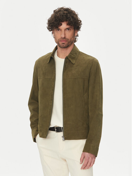 BOSS Кожено яке H-Malbano5 50528014 Зелен Regular Fit за Мъже цена