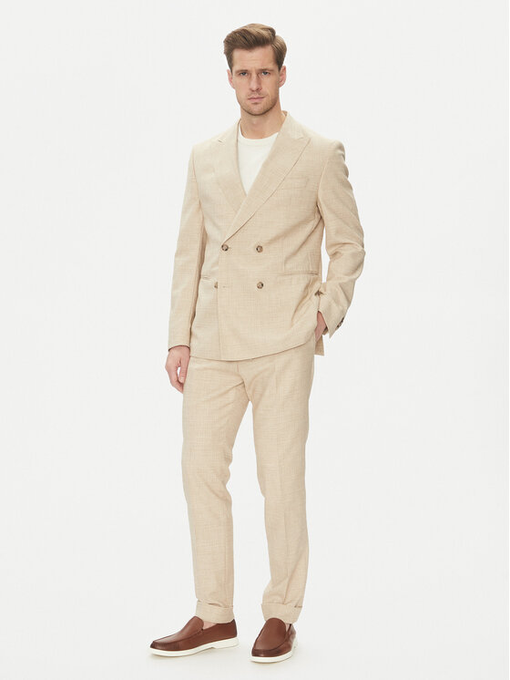 BOSS Костюм C-Huge-2Pcs-Db-252 50540783 Екрю Slim Fit за Мъже цена