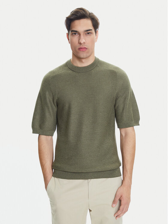 BOSS Пуловер Kencel 50545678 Зелен Regular Fit за Мъже цена