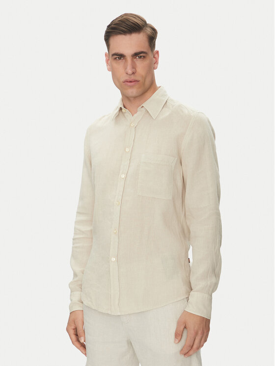 BOSS Риза 50537381 Бежов Regular Fit за Мъже цена