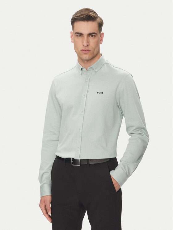 BOSS Риза B_MOTION_L 50533163 Зелен Regular Fit за Мъже цена