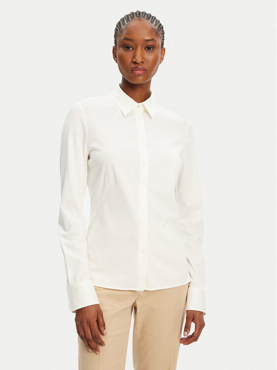 BOSS Риза Bronta 50543691 Екрю Extra Slim Fit за Жени цена