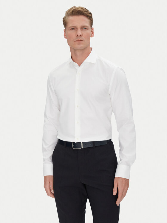 BOSS Риза H-Hank 50538962 Бял Slim Fit за Мъже цена