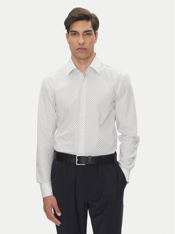BOSS Риза H-Hank-Kent-C1 50545147 Бял Slim Fit за Мъже цена