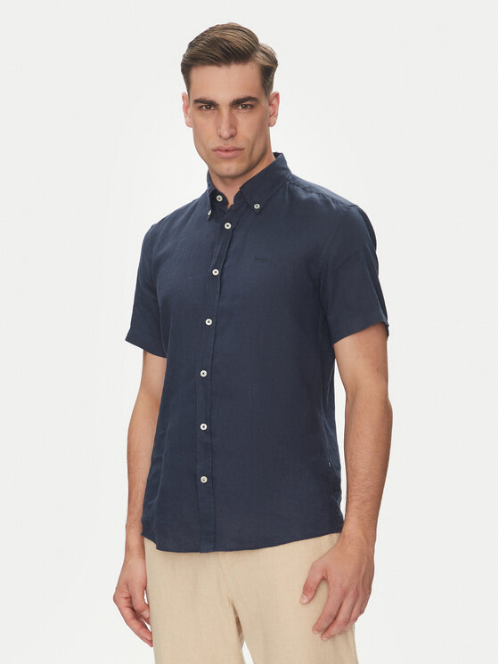 BOSS Риза H-Roan 50539352 Тъмносин Slim Fit за Мъже цена