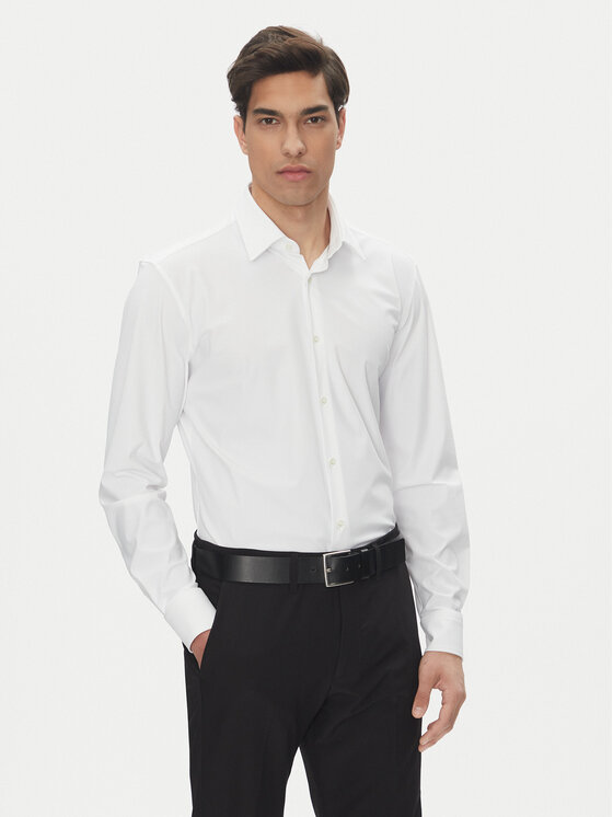 BOSS Риза P-Hank 50539391 Бял Slim Fit за Мъже цена
