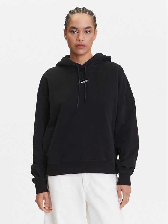 BOSS Суитшърт C_Ehoody 50547572 Черен Oversize цвят на ниска цена