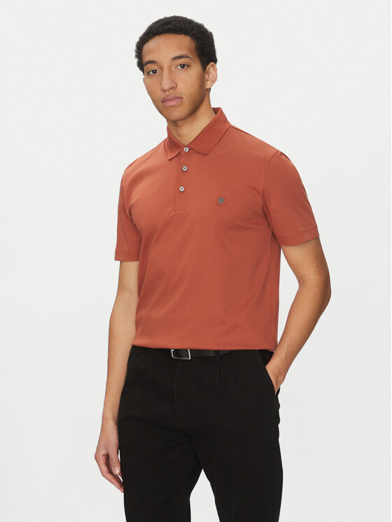 BOSS Тениска с яка и копчета C-Parris 01 50520297 Оранжев Regular Fit за Мъже цена