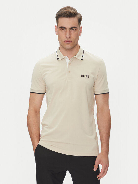 BOSS Тениска с яка и копчета Paddy Pro 50469102 Бежов Regular Fit за Мъже цена