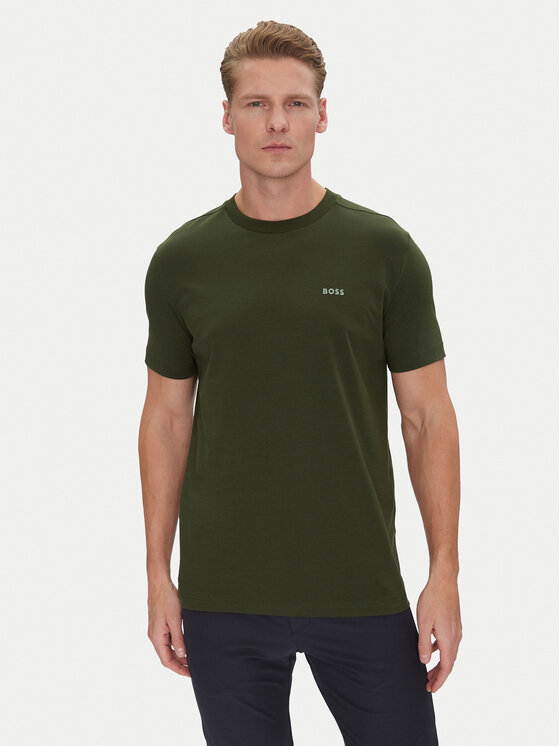 BOSS Тишърт 50506373 Зелен Regular Fit за Мъже цена