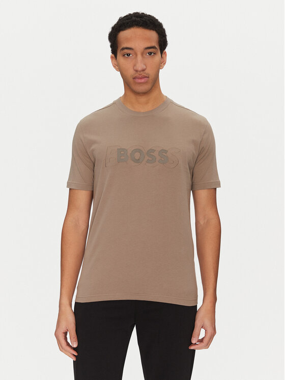 BOSS Тишърт 50531271 Бежов Regular Fit за Мъже цена