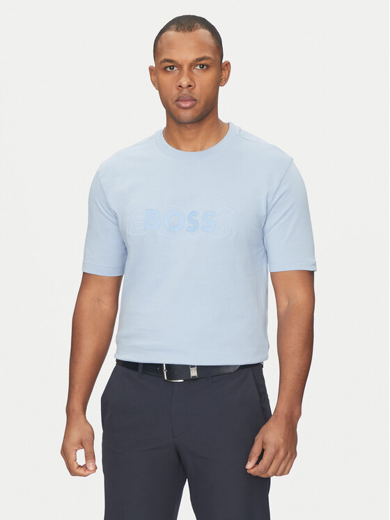 BOSS Тишърт 50531271 Светлосиньо Regular Fit за Мъже цена