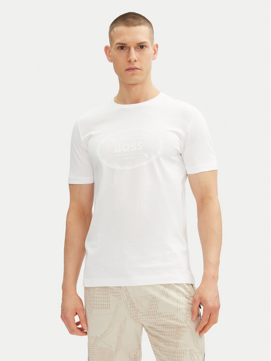 BOSS Тишърт 50537825 Бял Regular Fit за Мъже цена