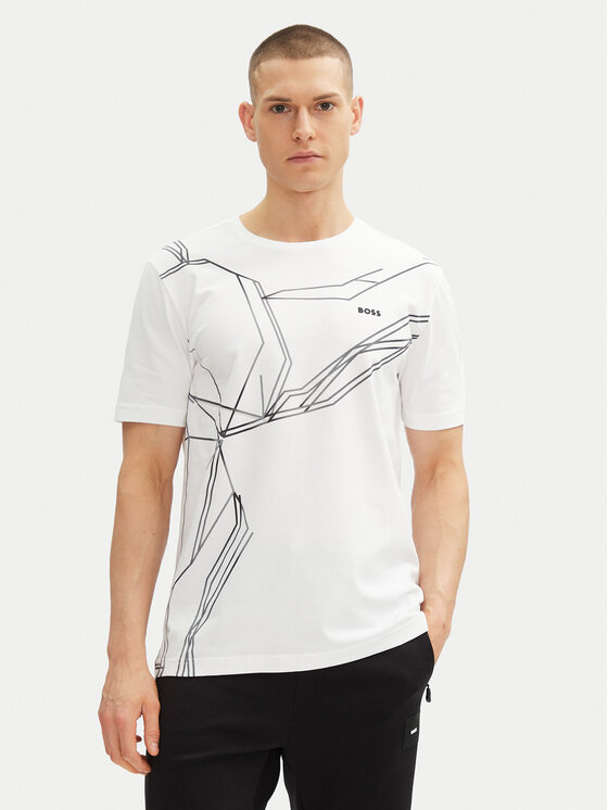 BOSS Тишърт Beetle 50542048 Бял Regular Fit за Мъже цена