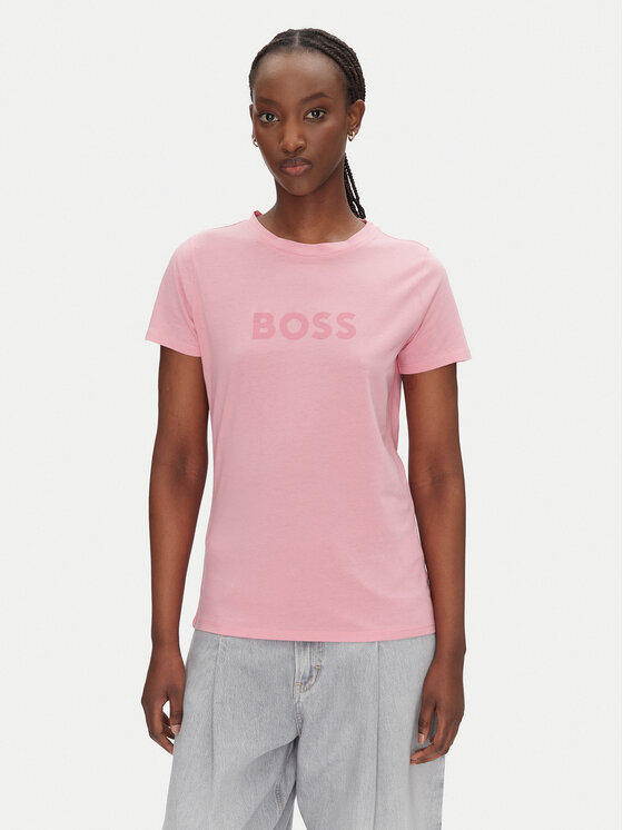 BOSS Тишърт C_Elogo_5 50501139 Розов Regular Fit за Жени цена