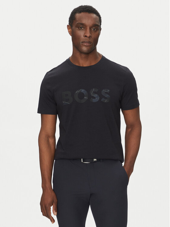 BOSS Тишърт Glamping 50537834 Тъмносин Regular Fit за Мъже цена