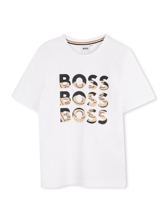 BOSS Тишърт J52038 S Бял Regular Fit за Момчета цена