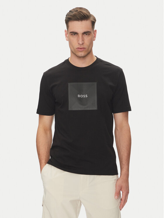 BOSS Тишърт Logo 50538096 Черен Regular Fit за Мъже цена