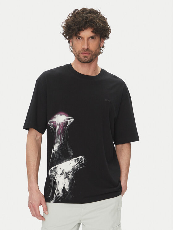 BOSS Тишърт Te_Jellyfish 50541099 Черен Relaxed Fit за Мъже цена