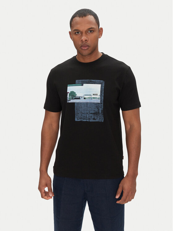 BOSS Тишърт Te_Ontheway 50539180 Черен Regular Fit за Мъже цена