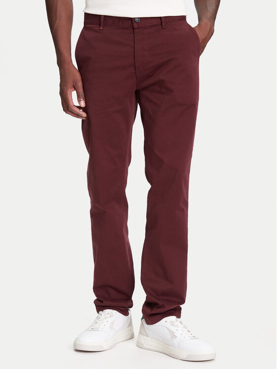 BOSS Чино панталони 50510933 Бордо Slim Fit за Мъже цена