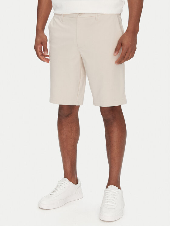 BOSS Шорти от плат S_Commuter-J 50511436 Бежов Slim Fit за Мъже цена